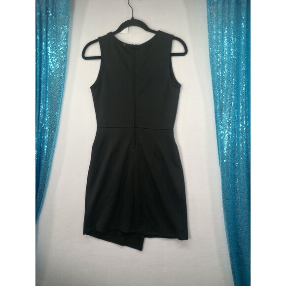 NWT Three Pink Hearts Dress Black Zipper Mini Size S Faux Wrap Front Stretch - Picture 13 of 14